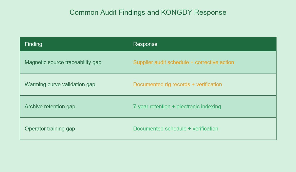 Common Audit Findings and KONGDY Response