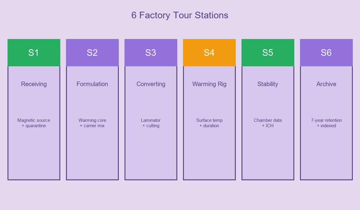 6 Factory Tour Stations